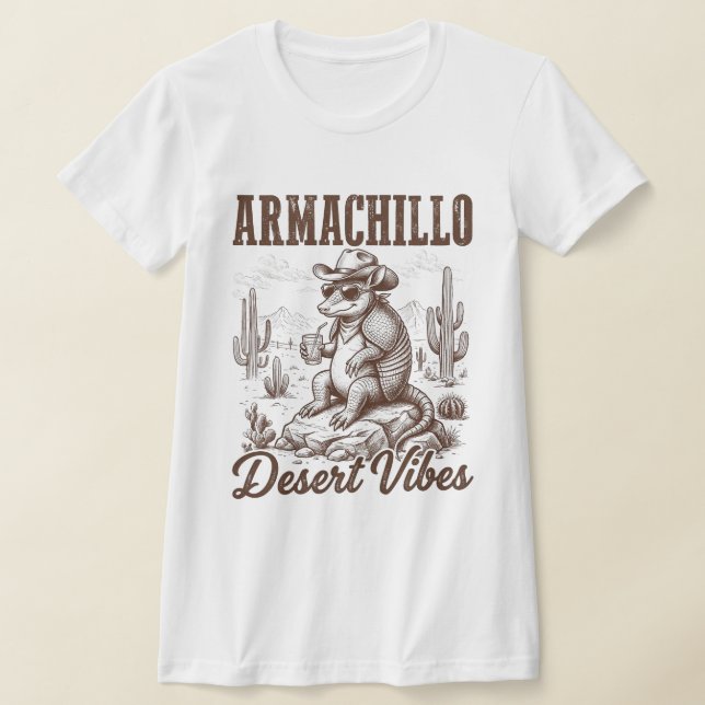 Armachillo Cowboy Armadillo Desert Vibes Funny T Shirt (Laydown)
