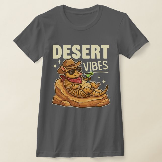 Armachillo Funny Armadillo Chill Desert Vibes  T Shirt (Laydown)