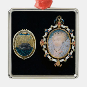Armadajuvel, miniatyr av drottningen Elizabeth mig Julgransprydnad Metall