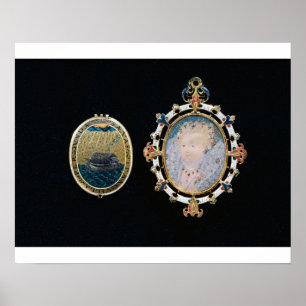 Armadajuvel, miniatyr av drottningen Elizabeth mig Poster