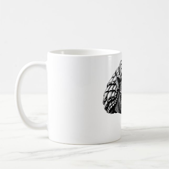 Armadillo Älskare T-Shirt - Realistic Black & Whit Kaffemugg (Vänster)
