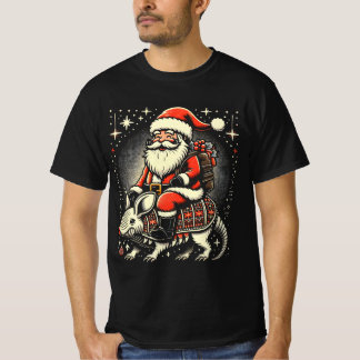 Armadillo Älskare Ugly Santa Riding Armadillo T Shirt