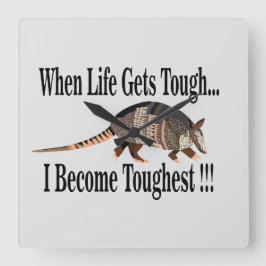 Armadillo Animal Inspirational Fyrkantig Klocka
