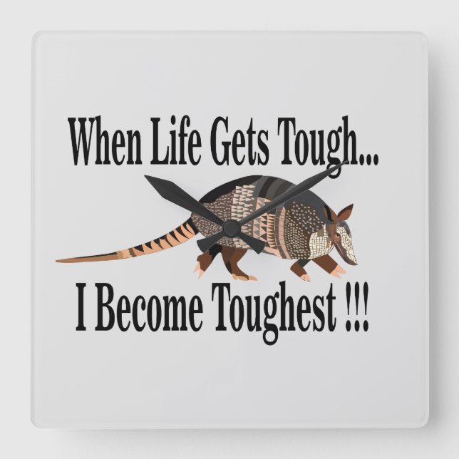 Armadillo Animal Inspirational Fyrkantig Klocka (Framsida)