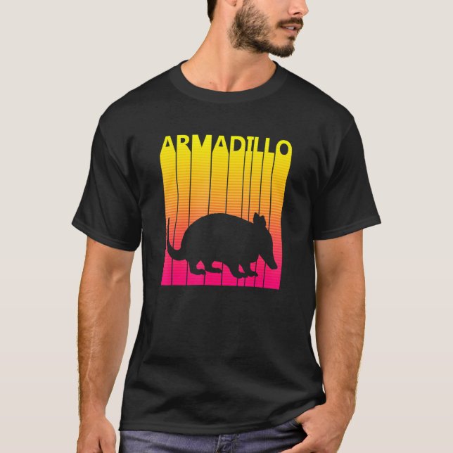 Armadillo Animal Retro Costume T Shirt (Framsida)