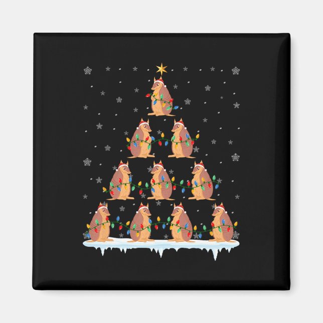 Armadillo Animal Santa Hat Ugly Julgran Lig Magnet (Framsidan)