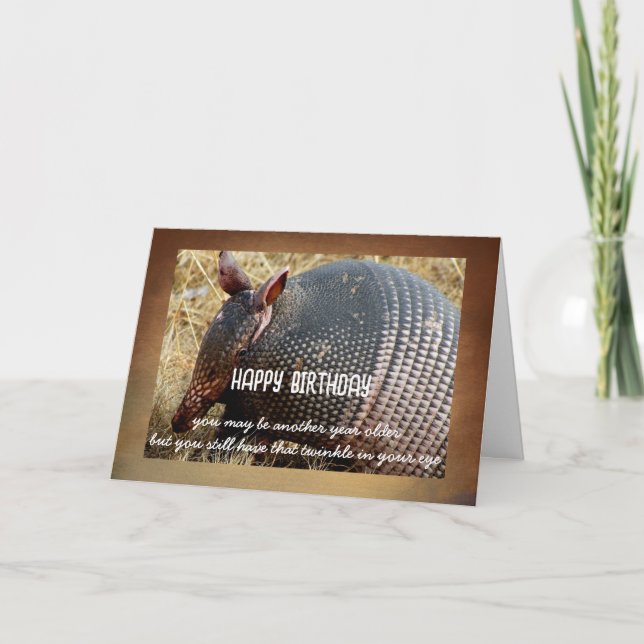 armadillo birthday card humor photo art  kort (Framsida)