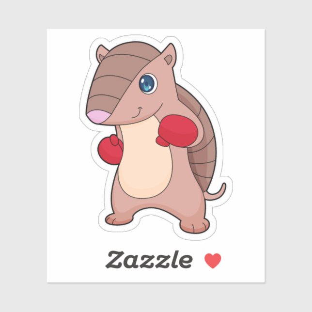 Armadillo Boxing Boxer Boxing handskar Klistermärken (Ark)