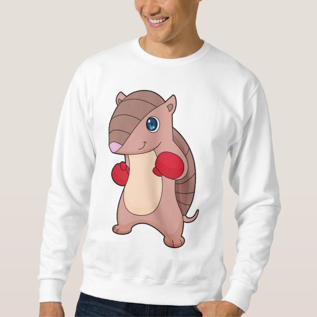 Armadillo Boxing Boxer Boxing handskar Lång Ärmad Tröja (Framsida)