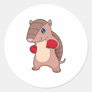 Armadillo Boxing Boxer Boxing handskar Runt Klistermärke