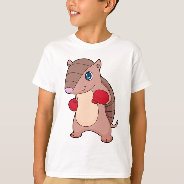 Armadillo Boxing Boxer Boxing handskar T Shirt (Framsida)