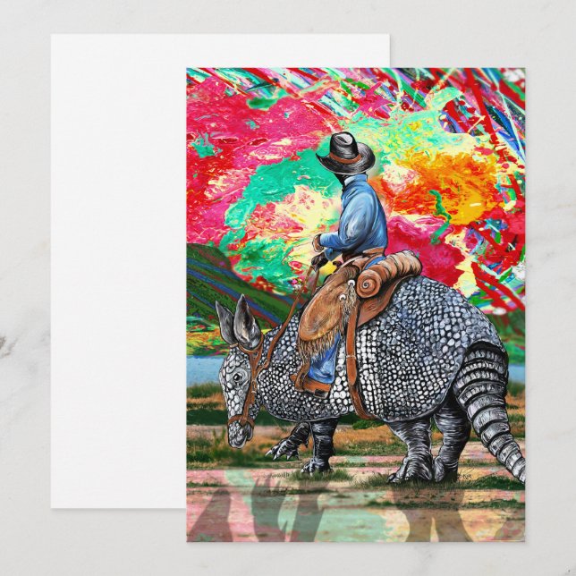 Armadillo Cowboy Tack Kort (Fram/baksida)