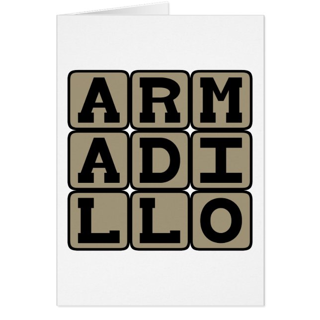 Armadillo, däggdjur, placentala däggdjur hälsningskort (Framsidan)