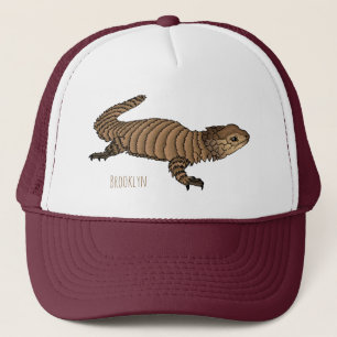 Armadillo gidled lizard tecknad illustration keps