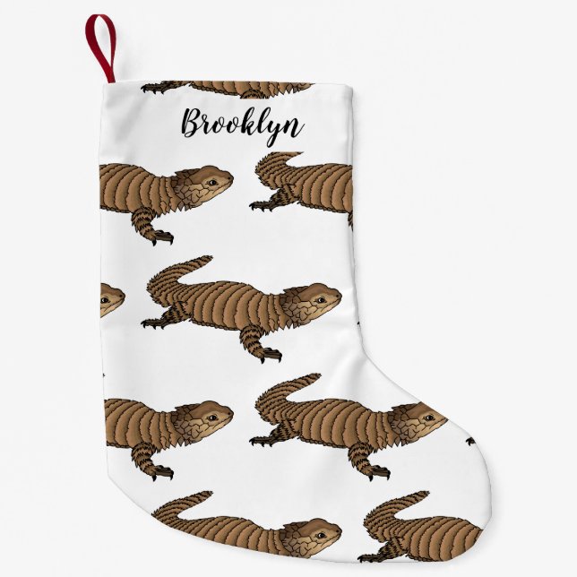 Armadillo gidled lizard tecknad illustration liten julstrumpa (Framsidan)