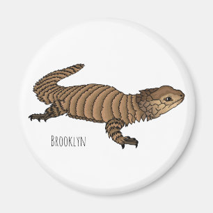 Armadillo gidled lizard tecknad illustration magnet