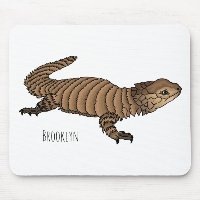 Armadillo gidled lizard tecknad illustration musmatta (Framsidan)