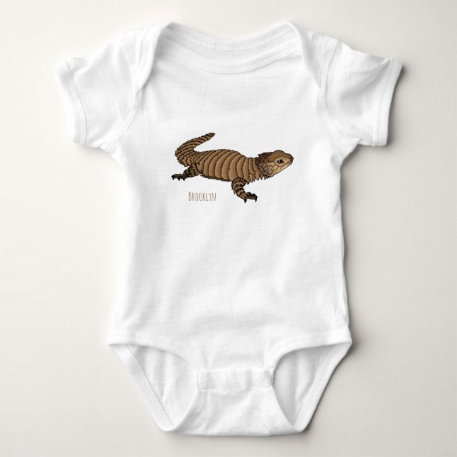 Armadillo gidled lizard tecknad illustration t shirt (Framsida)
