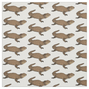 Armadillo gidled lizard tecknad illustration tyg