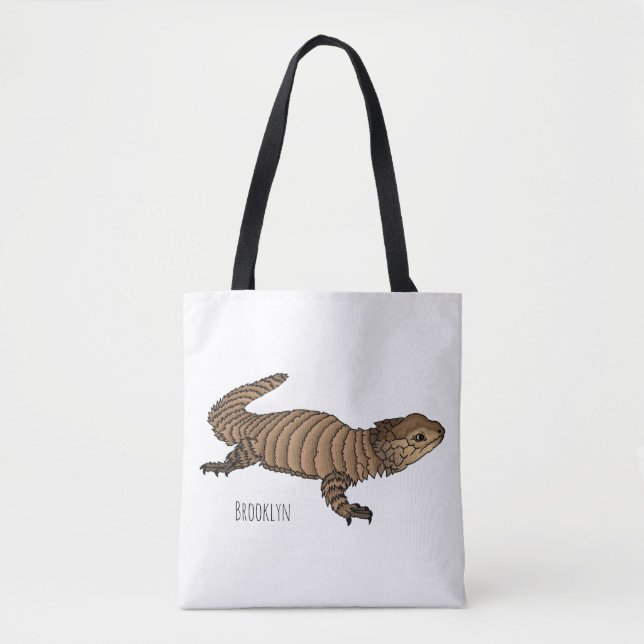 Armadillo gidled lizard tecknad illustration tygkasse (Framsida)