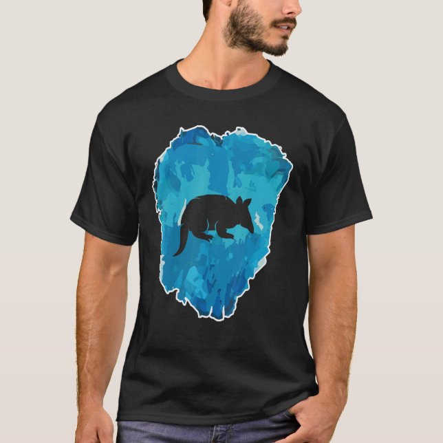 Armadillo i ett isblock för eko t shirt (Framsida)