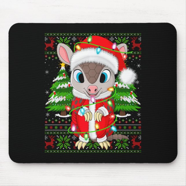 Armadillo Julafton Sweater Stil Ugly Santa Armadil Musmatta (Framsidan)