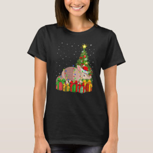 Armadillo Lighting Julafton Träd Santa Hat Armadil T Shirt