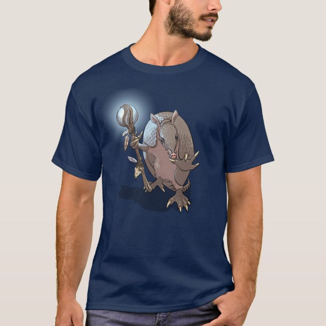 Armadillo Mystisk Djur Karaktär Illustration T Shirt (Framsida)