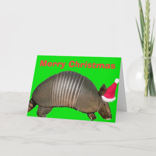 Armadillo Santa, God jul Helgkort (Framsida)