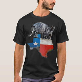 Armadillo Texas Statlig flagga T Shirt