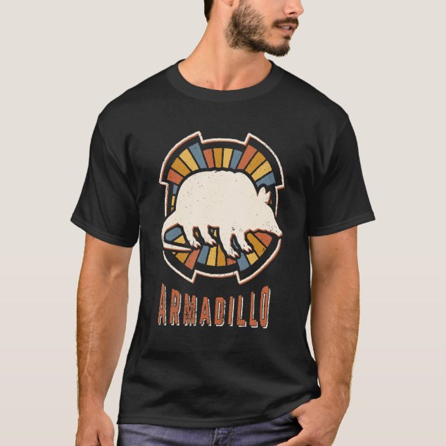 Armadillo Vintage Classic Retro Animal Kärlek T Shirt (Framsida)