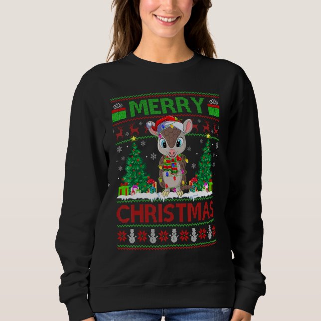 Armadillo   Xmas Tree Ugly Santa Armadillo Christm T Shirt (Framsida)