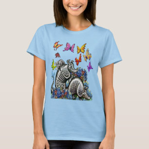 Armadillos Bluebonnets Butterflies Wildblommor T Shirt