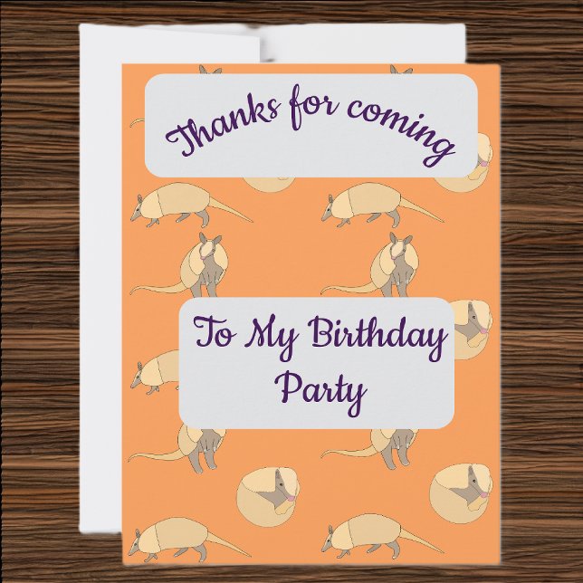 Armadillos Thank you Card Inbjudningar (Skapare uppladdad)