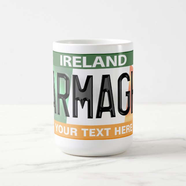 Armagh Ireland Anpassningsbar License Plate Kaffemugg (Center)