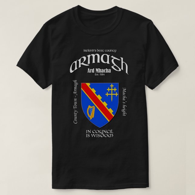 Armagh Ireland Vapensköld Jackar av Arm T Shirt (Design framsida)