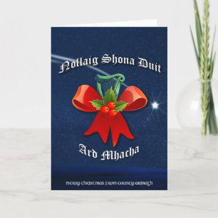 Armagh Irish jul Card - Nollaig Shona Duit Helgkort