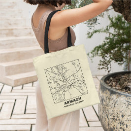 Armagh, Northern Ireland City Map Tote Bag Tygkasse