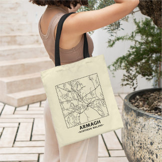 Armagh, Northern Ireland City Map Tote Bag Tygkasse