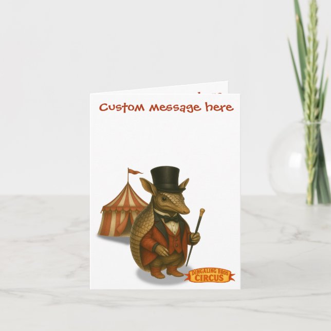 Armand, armadillo ringmaster kort (Framsida)