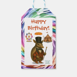 Armand, armadillo ringmaster presentetikett