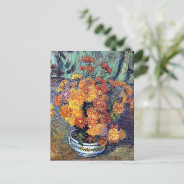 Armand Guillaumin - Vas de chrysanthemes Vykort (Stående Fram)