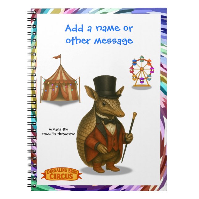 Armand illmanegen ringmaster pangolin anteckningsbok (Framsidan)