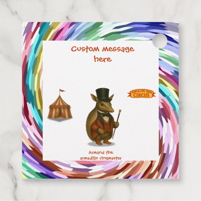 Armand, ringledare armadillo gåvor etiketter (Baksida)