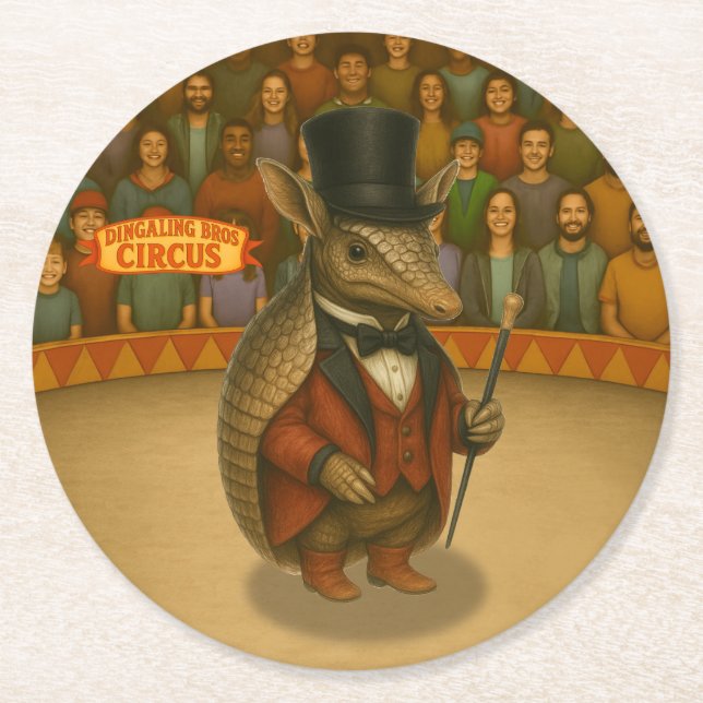 Armand, ringledare armadillo underlägg papper rund (Framsidan)