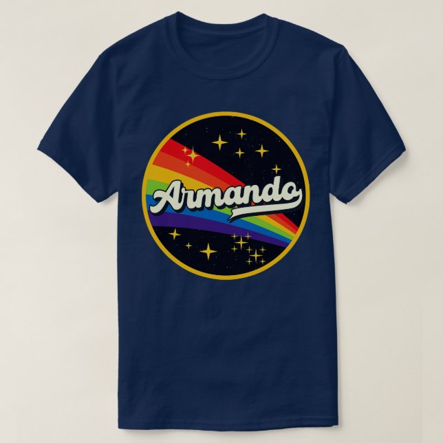 Armando Rainbow in Space Vintage Style T Shirt (Design framsida)