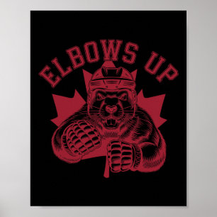 Armbågar Upp Armbågar Upp Hockey Kanada Bäver  Poster