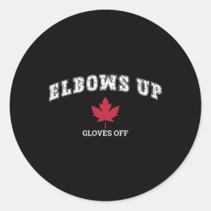 Armbågar Upp Handskar Av Kul Hockey Kanada Flagga  Runt Klistermärke