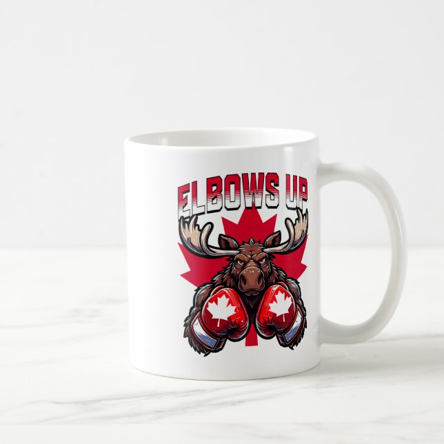 Armbågar Upp Kanada Boxning Älg Maple Leaf Kanaden Kaffemugg (Höger)