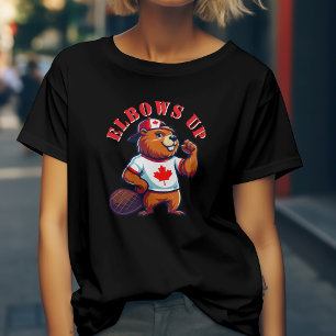 Armbågar Upp Kanadensisk Bäver T Shirt